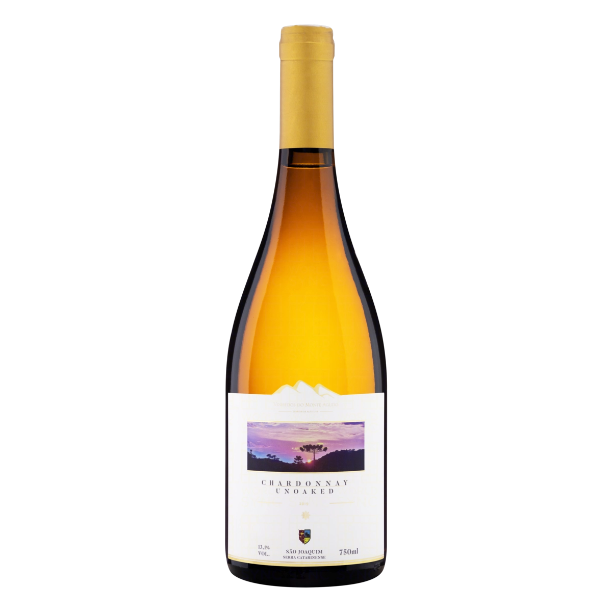 Vinho Brasileiro Branco Seco Unoaked Vinhedos Do Monte Agudo Chardonnay São Joaquim Garrafa 750ml