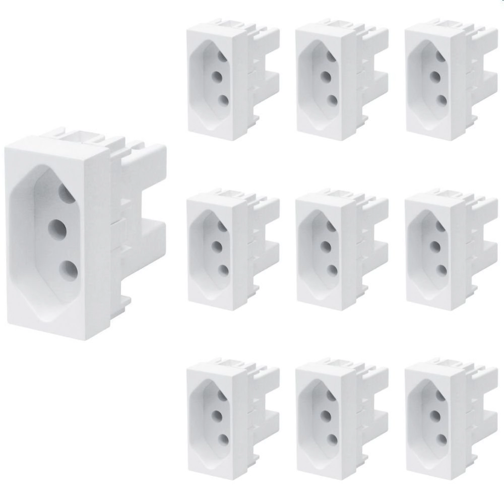 10 Módulo Tomada Fame Habitat 2p+t 10a Branco
