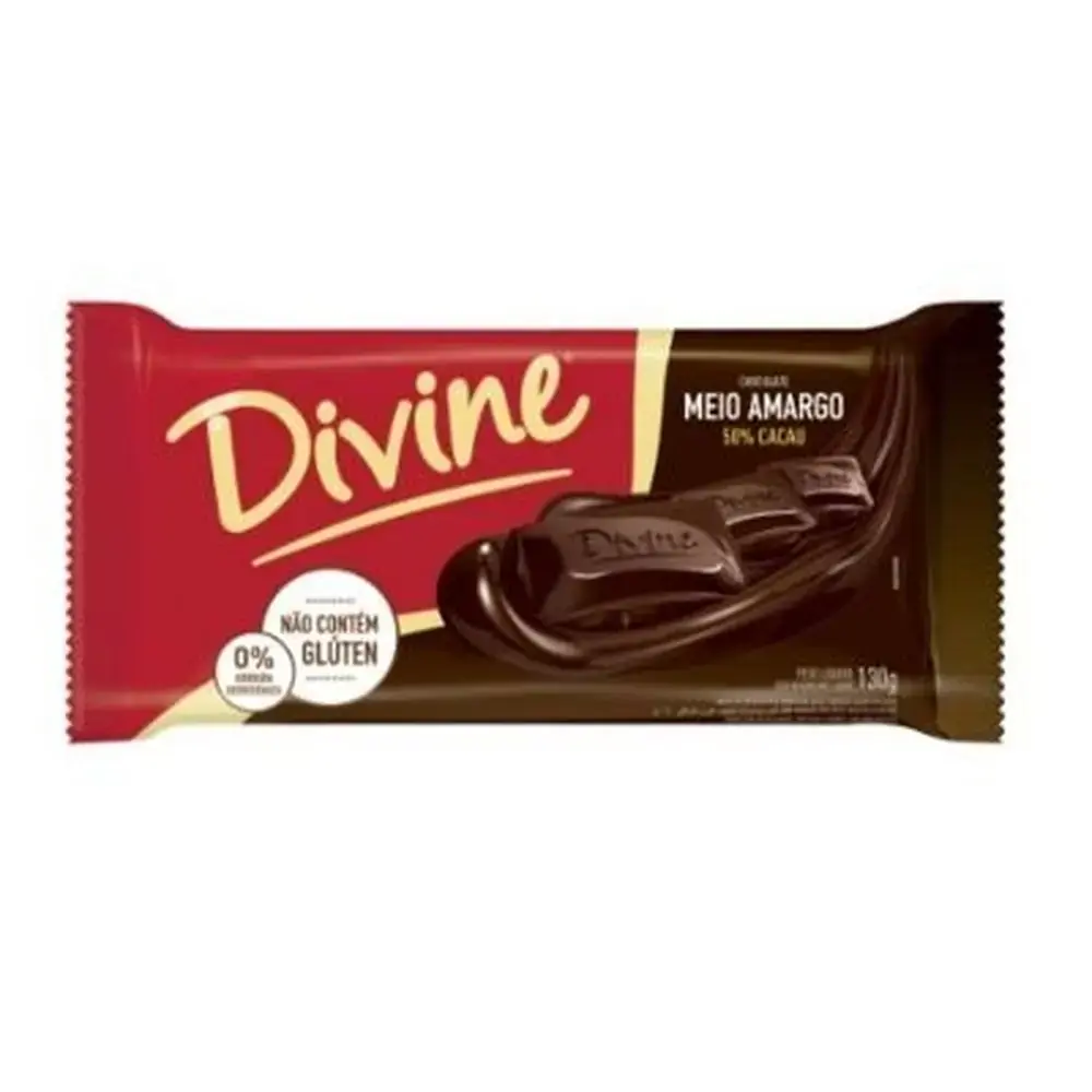 Chocolate Meio Amargo 50 Cacau 140g Divine