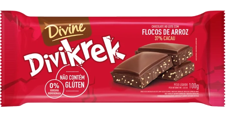 Chocolate Divine Ao Leite/flocos 100g