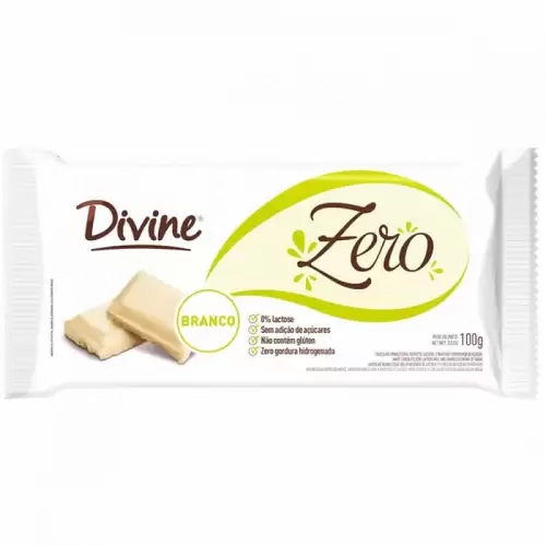 Choc Barra Divine Branco Zero 100g