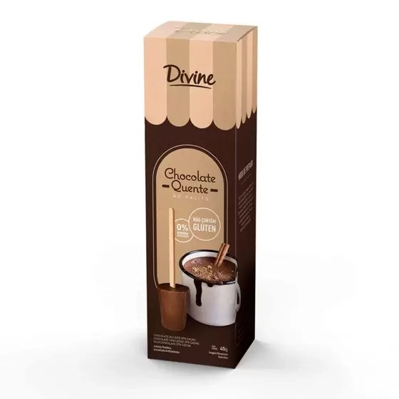 Chocolate Em Pã Divine Chocolate Quente Cx 45 G