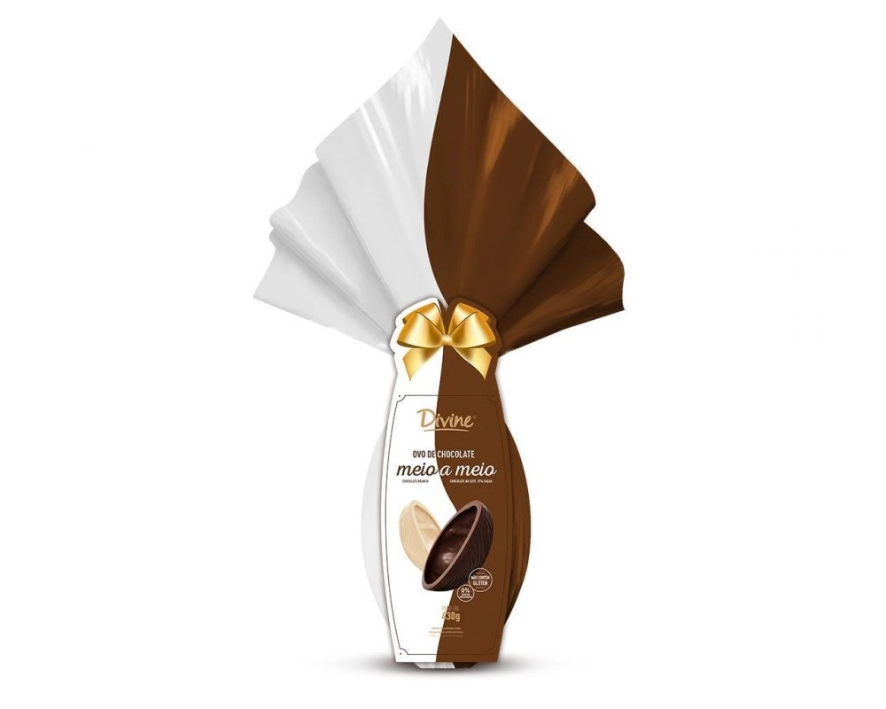 Ovo Pãscoa Chocolate Meio A Meio Divine 430g