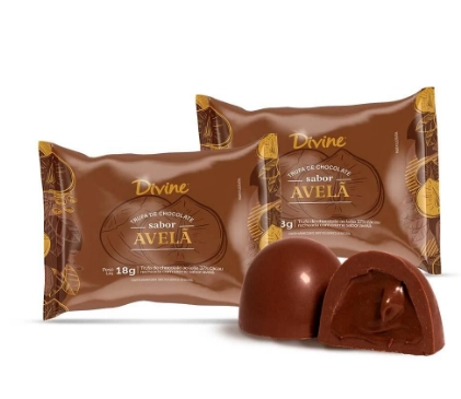 Trufa De Chocolate Ao Leite Com Recheio De Creme Sabor Avel 18g