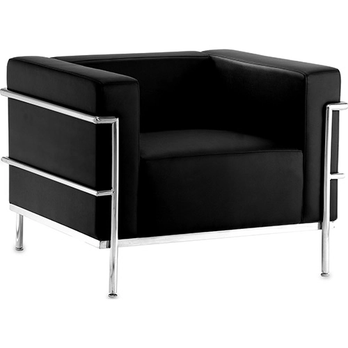 Poltrona Lecorbusier Couríssimo Preto Rivatti
