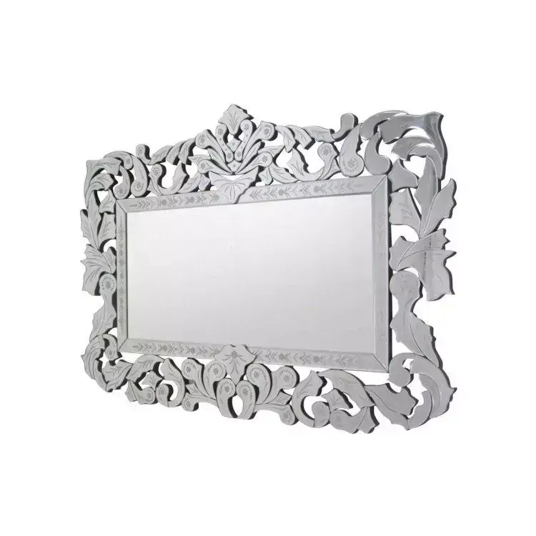 Espelho de Parede 80cmx120cm Musselini Venezianos Rivatti Prata