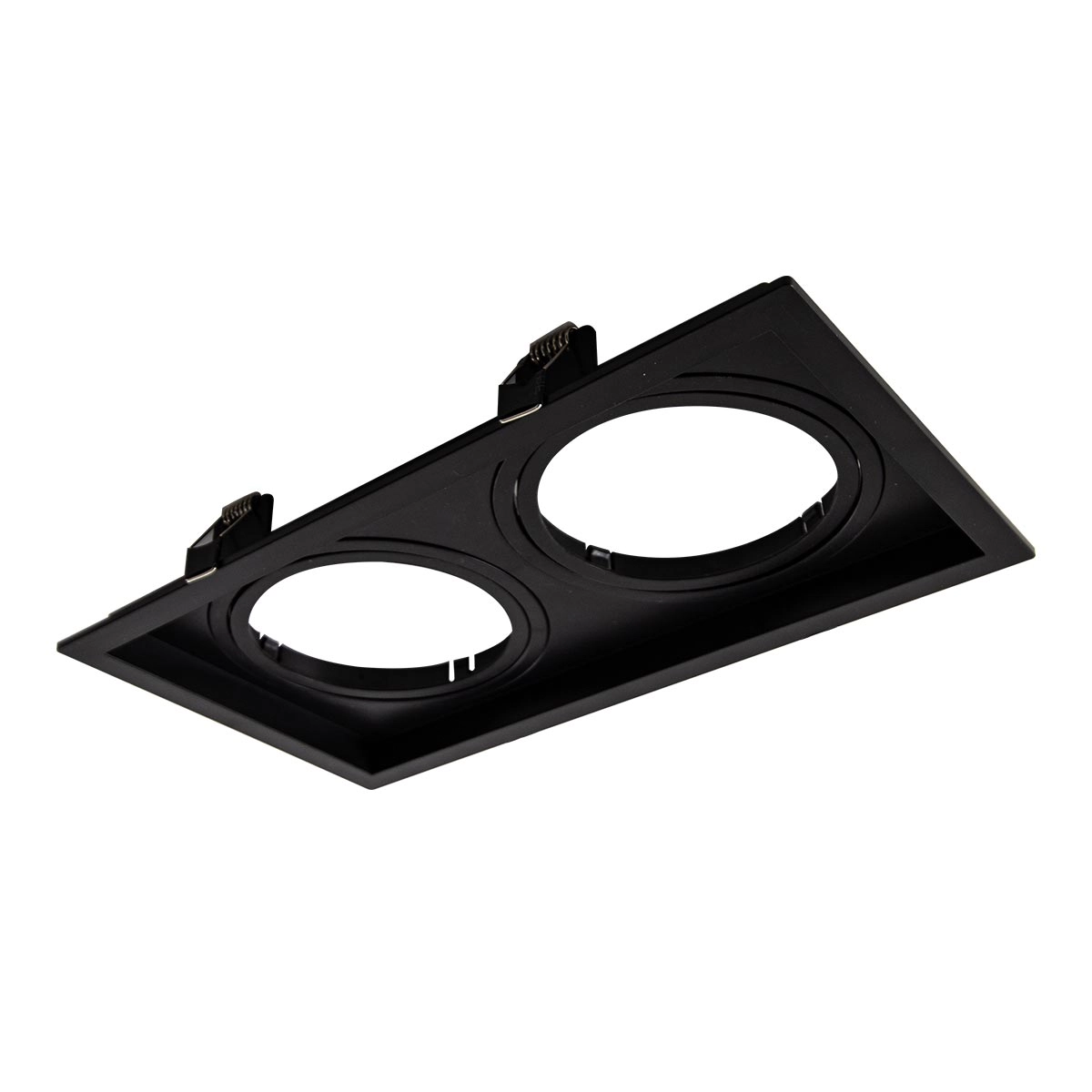 Spot Duplo De Embutir Recuado Preto P/ 2x Gu10 Ar111 Pix St3167
