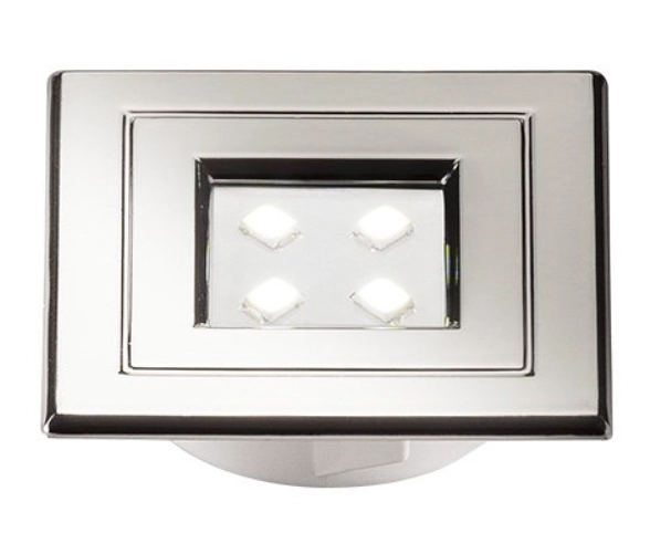 Mini Spot Led Para Marcenaria Quadrado Cromado 1w Luz Branca 6000k
