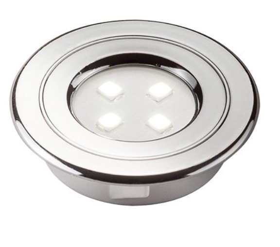 Mini Spot Led Para Marcenaria Redondo Cromado 1w Luz Amarela 3000k