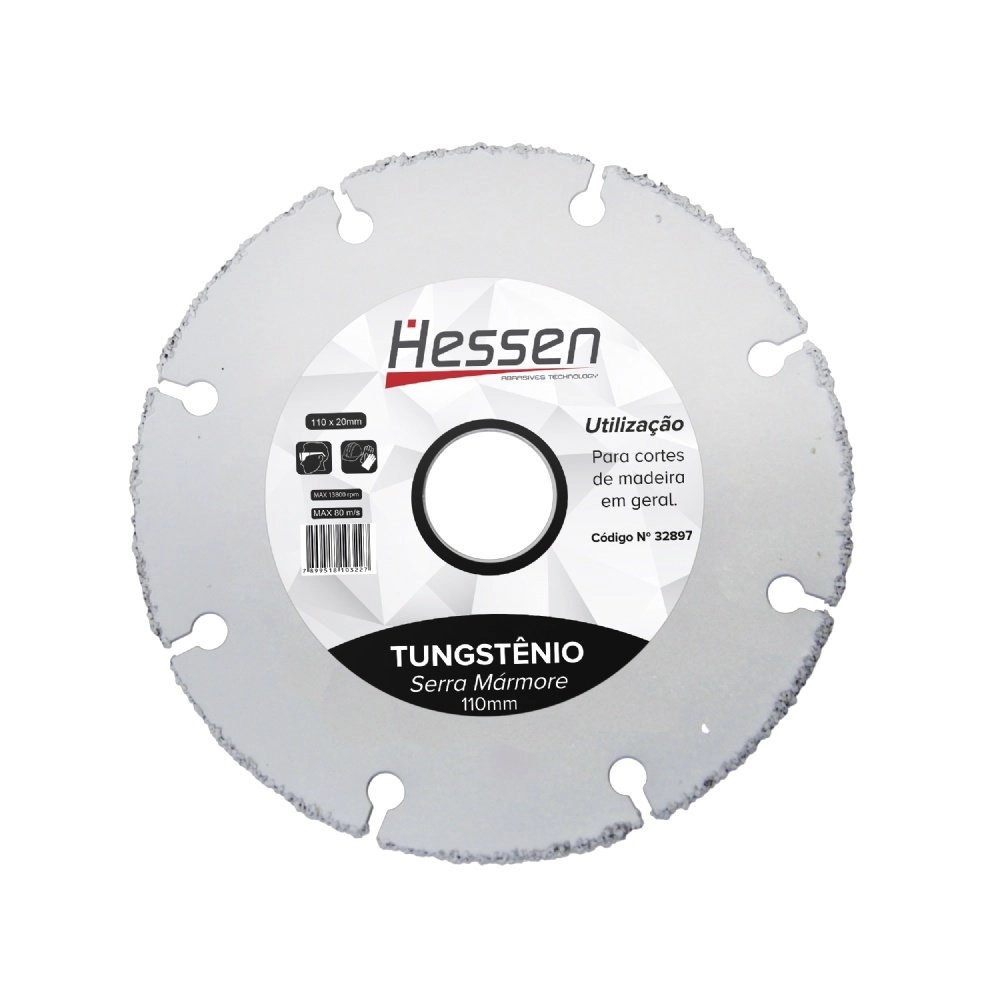 Disco De Serra Tungstênio Para Madeira Hessen 110mm X 20mm 32897