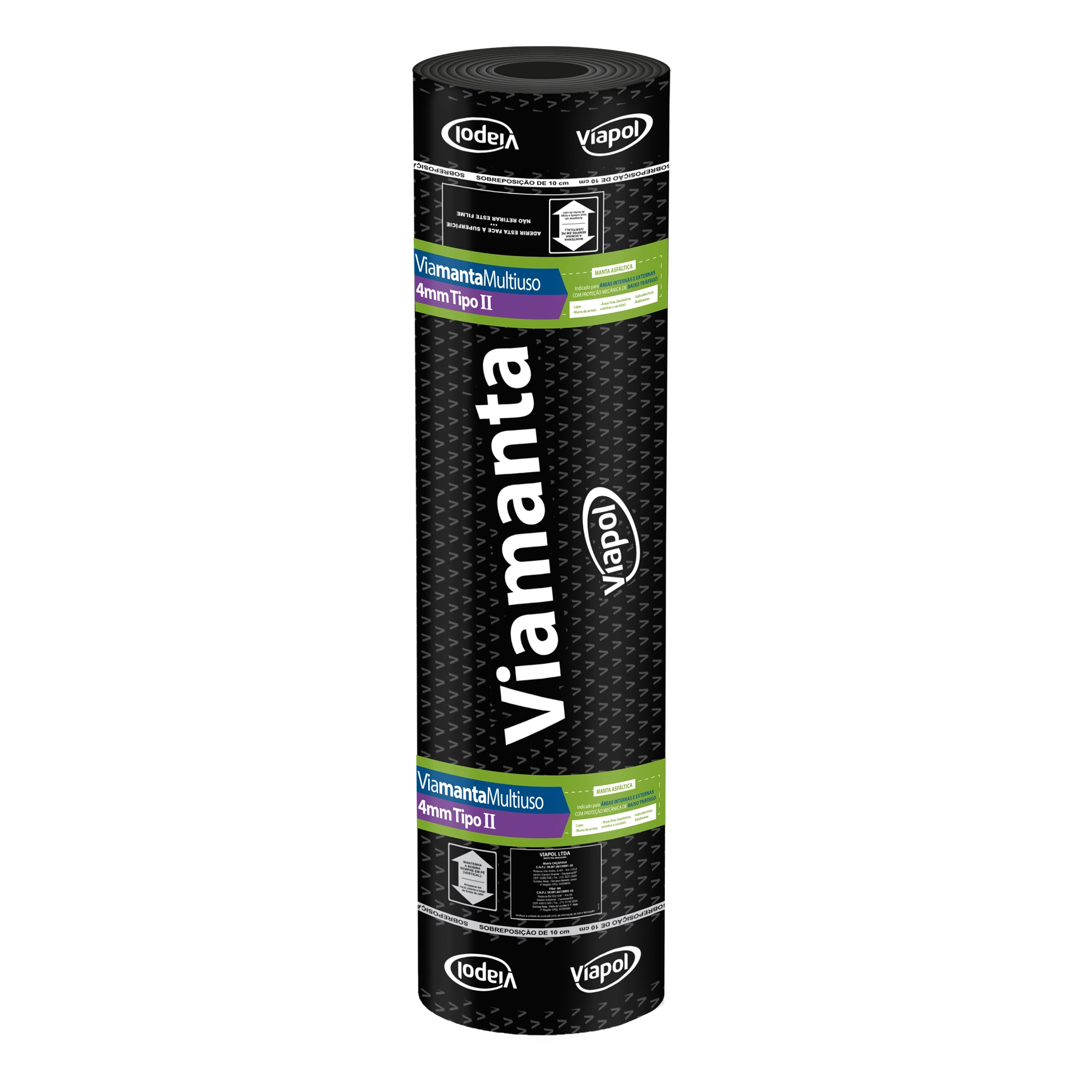 Manta Asfáltica PP/Glass 4mm 1x10m Tipo II Classe C Viamanta Multiuso Viapol