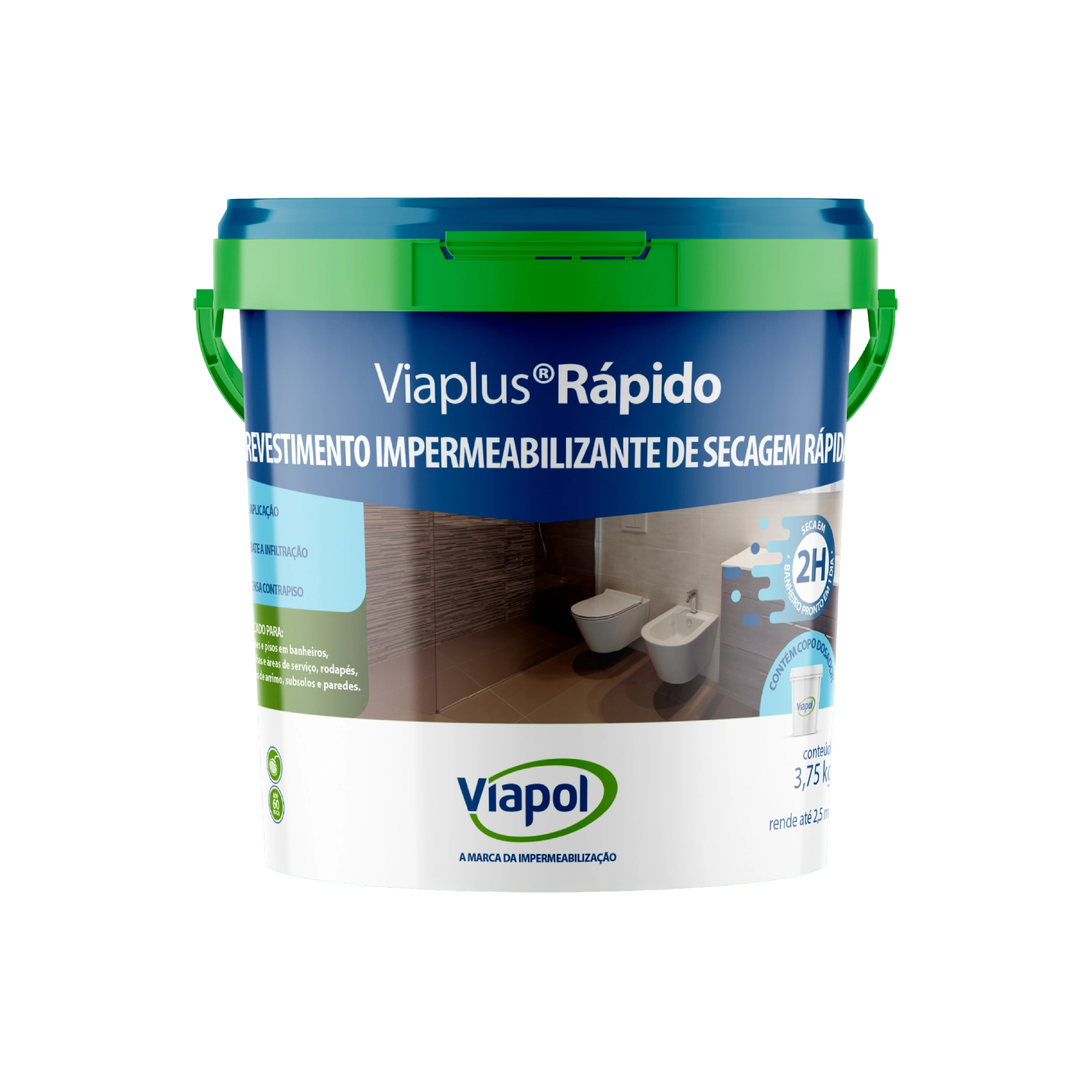 Revestimento Impermeabilizante Viapol Viaplus Rápido 3,75kg Cinza