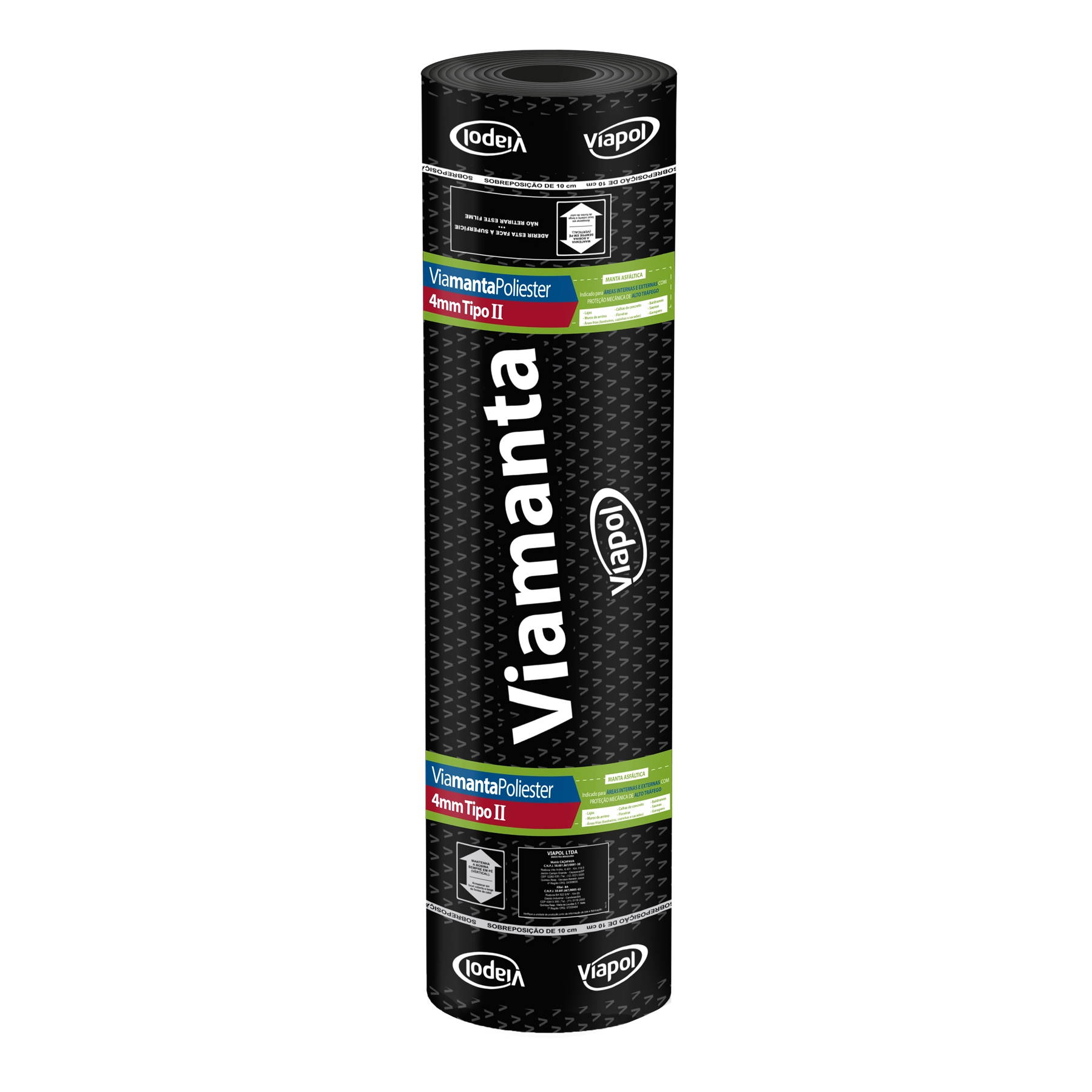 Manta Asfáltica PP 4mm 1x10m Tipo II Classe B Viamanta Viapol