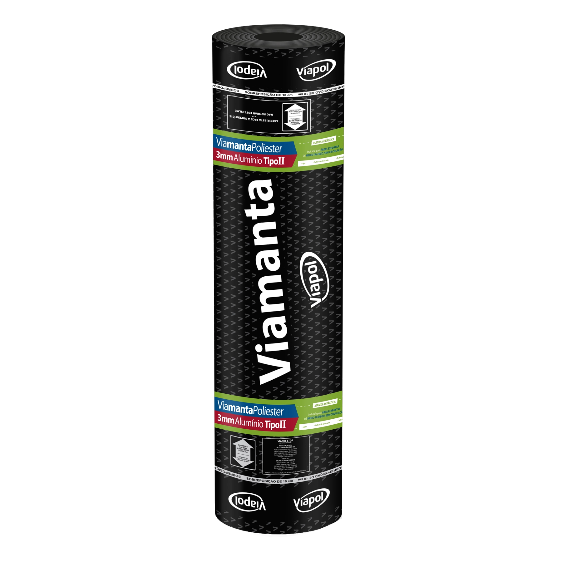 Manta Asfáltica Alumínio 3mm 1x10m Tipo II Classe B Viamanta Viapol