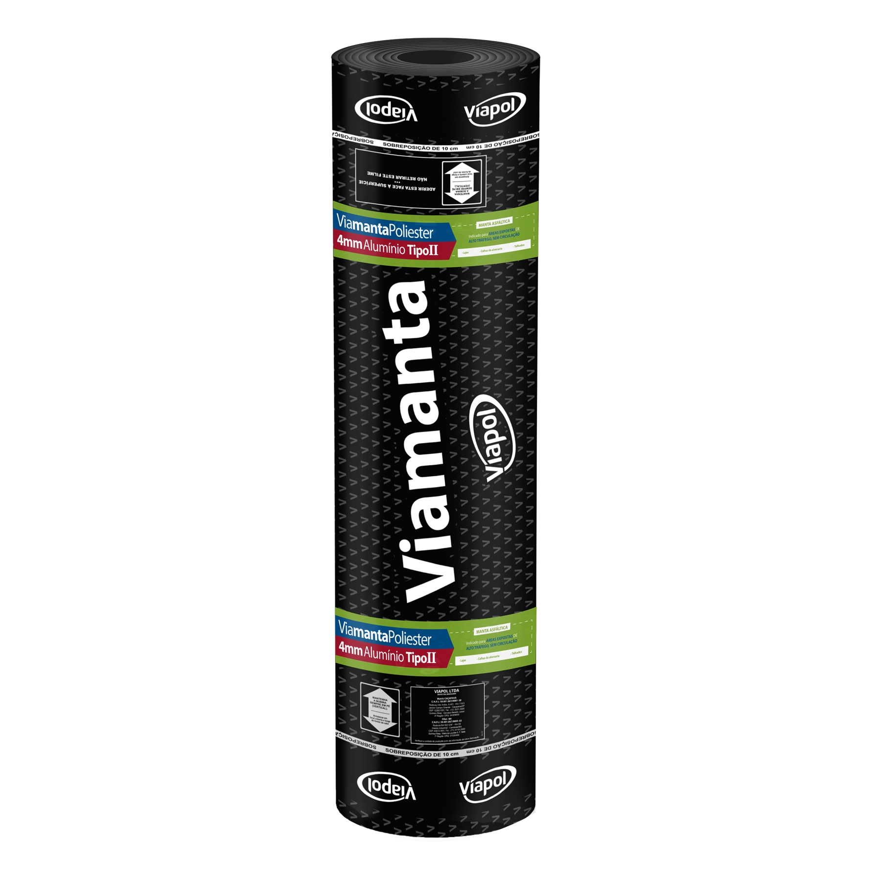 Manta Asfáltica Alumínio 4mm 1x10m Tipo II Classe B Viamanta Viapol