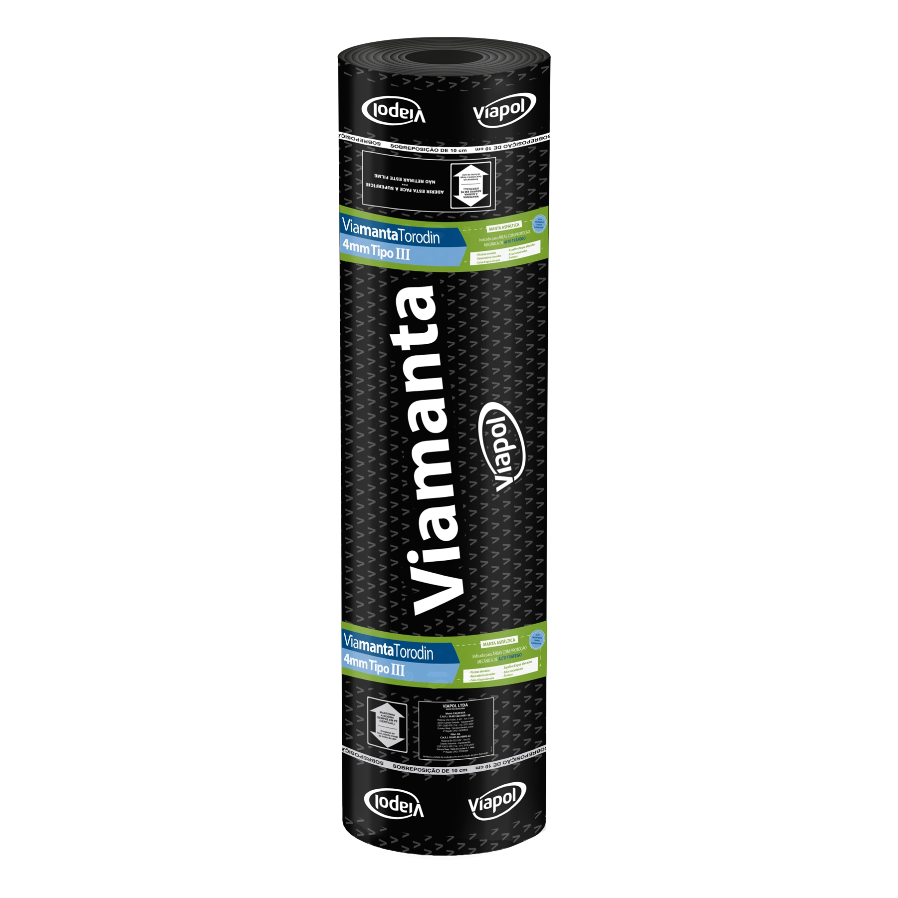 Manta Asfáltica PP 4mm 1x10m Tipo III Classe B Viamanta Torodin Viapol