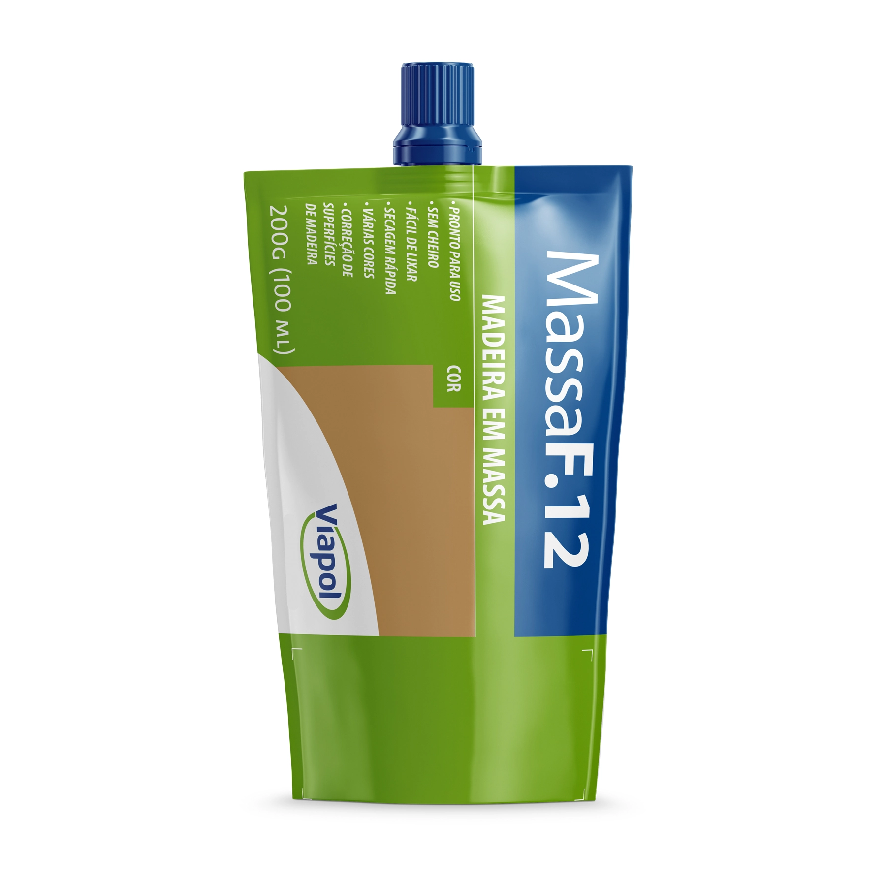 Massa para Madeira Viapol MF-12 Branca 200g