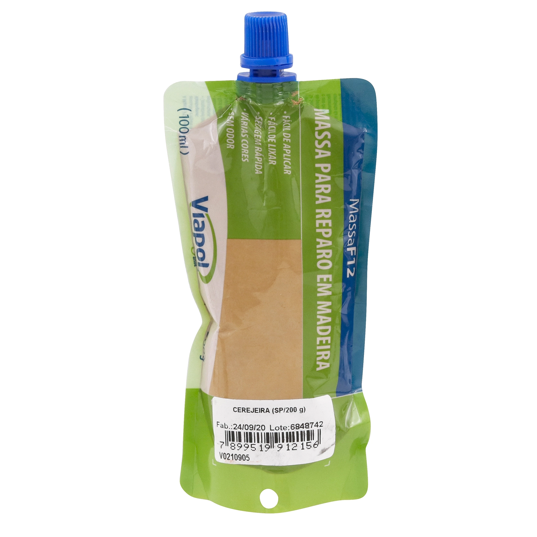 Massa para Madeira Viapol MF-12 Cerejeira 200g
