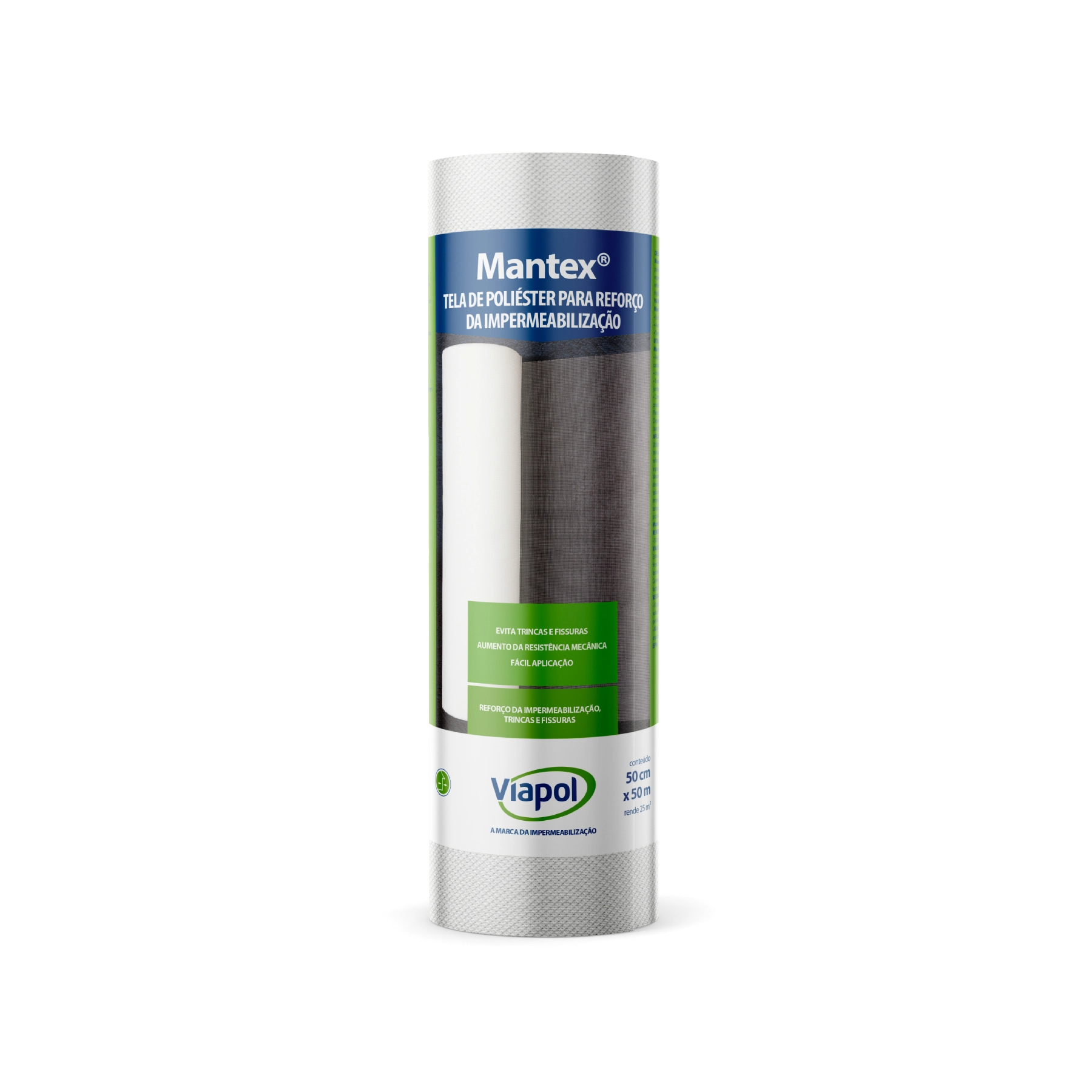 Tela Estruturante Viapol Mantex 50cmx50m Branco