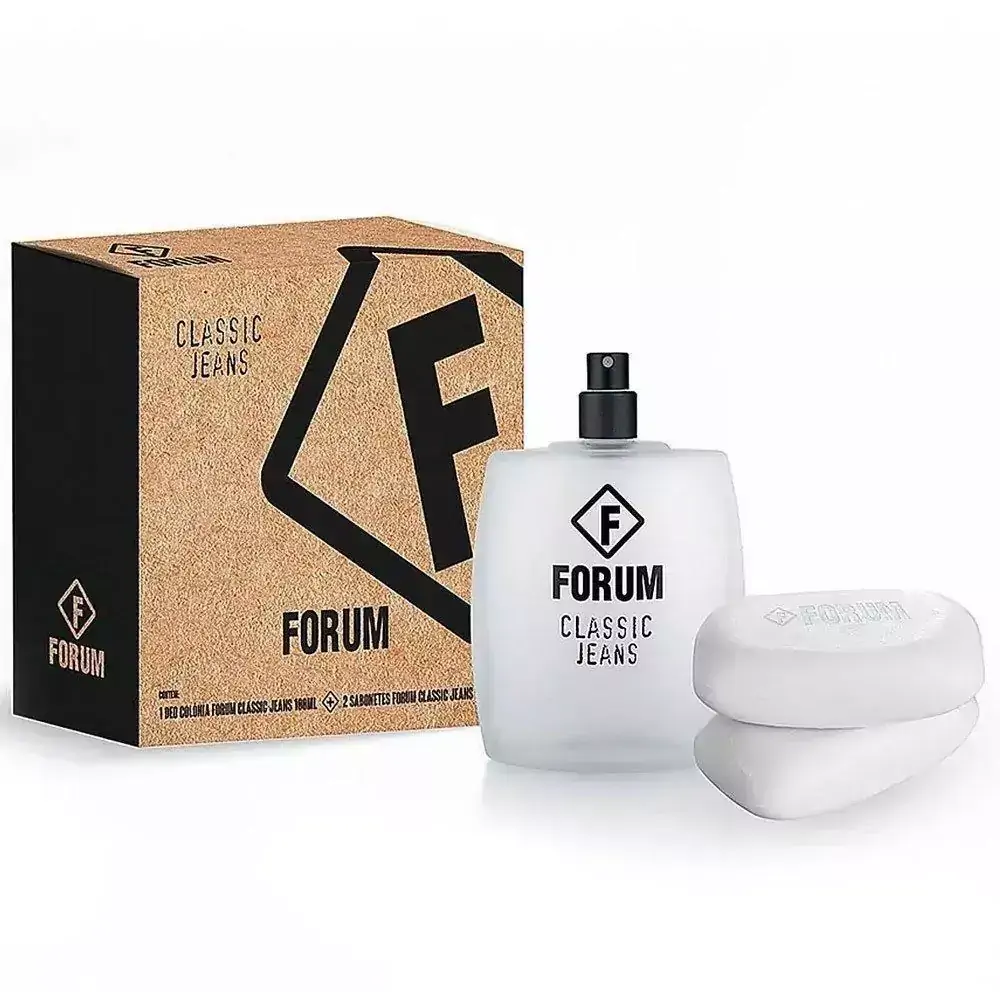 Kit Perfume Forum Classic Jeans de Tufi Duek 100 ML + Sabonetes