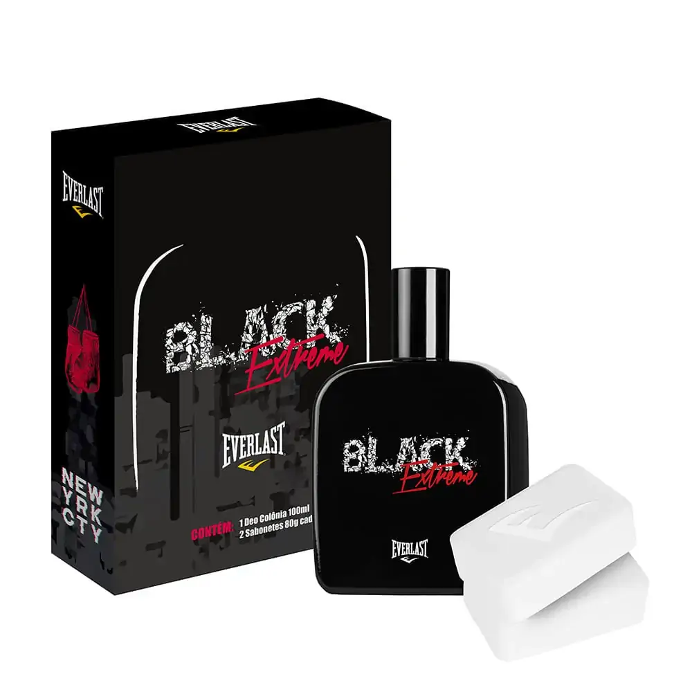 Everlast Kit Deo Colônia Black Extreme 100ml e Sabonete 90g