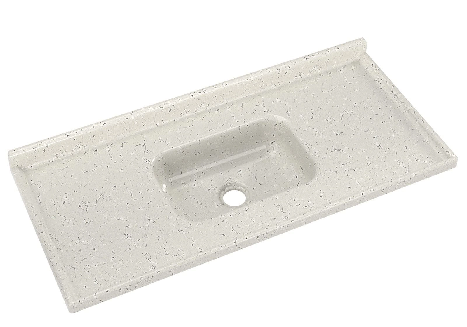 Pia De Cozinha Em Mármore Sintético Com Furação Para Válvula Americana 120cmx55cm Aj Rorato Travertino