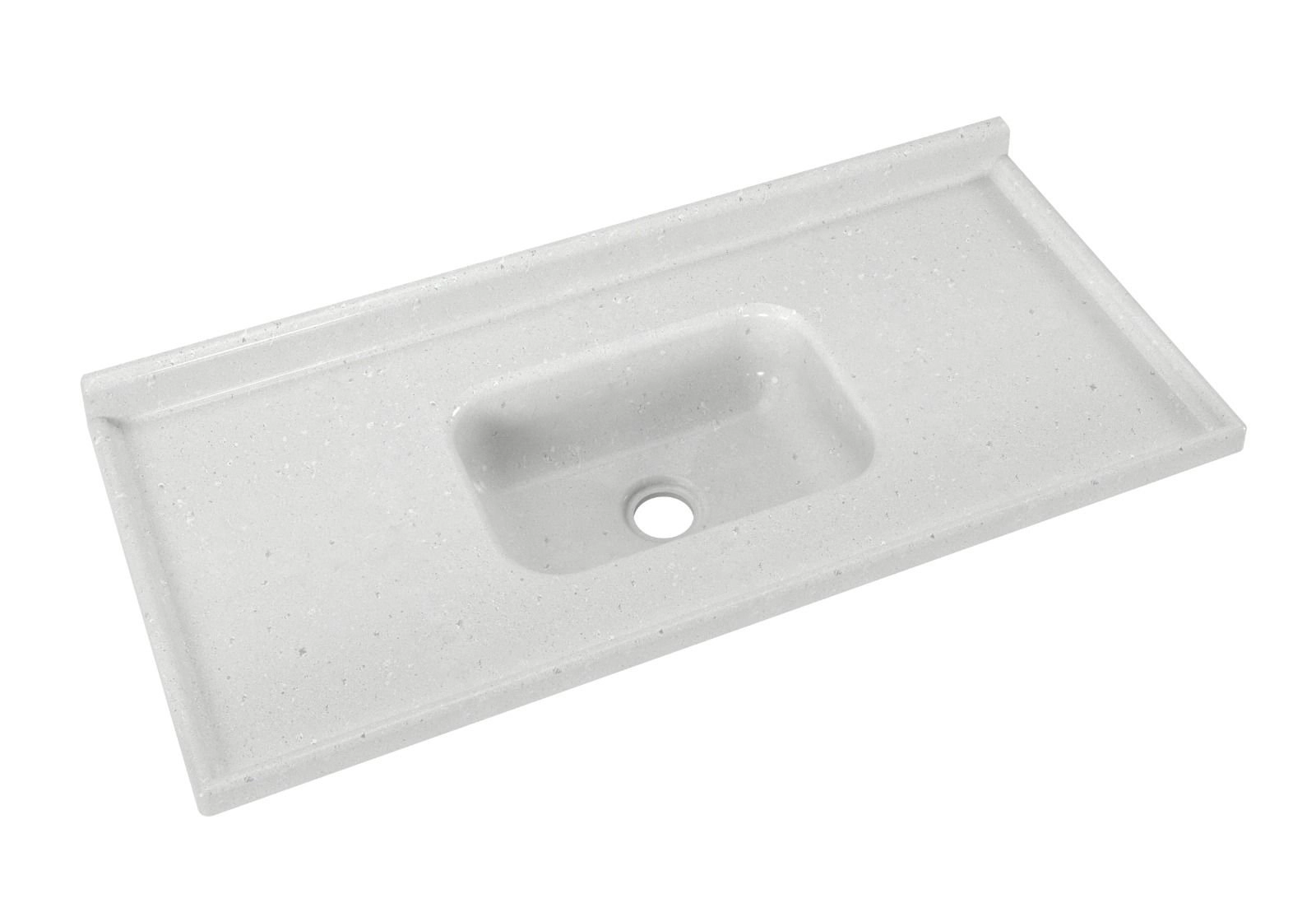 Pia De Cozinha Em Mármore Sintético Com Furação Para Válvula Americana 150cmx55cm Aj Rorato Gelo
