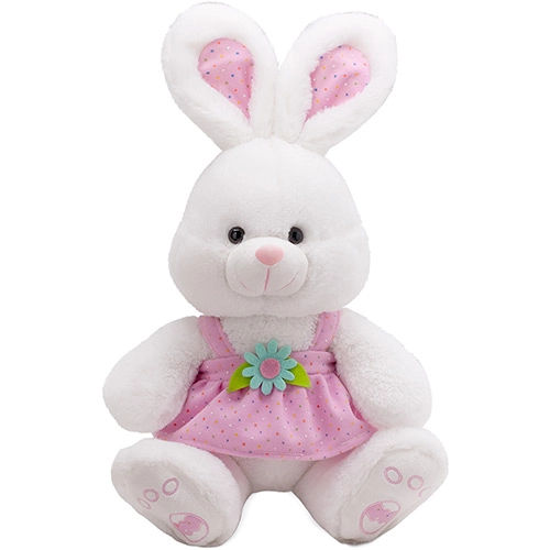 Coelhinha De Pelúcia Vestidinho Com Flor Buba Toys
