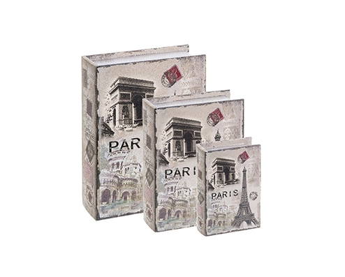 Kit Livro Caixa 3 Peças Monumentos Paris 1696g Mart