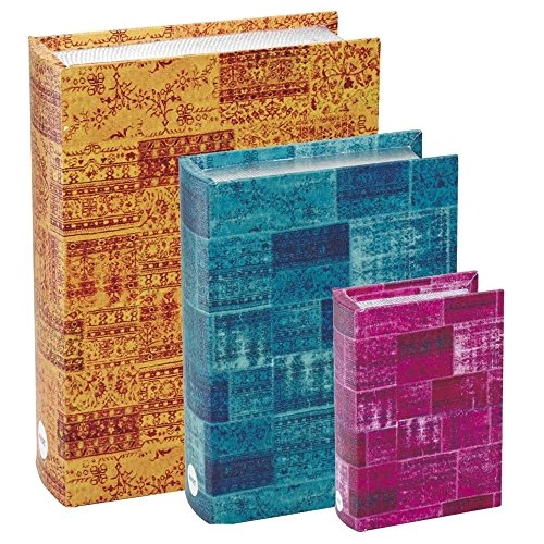 Kit Livro Caixa 3pcs Amarela/azul/rosa
