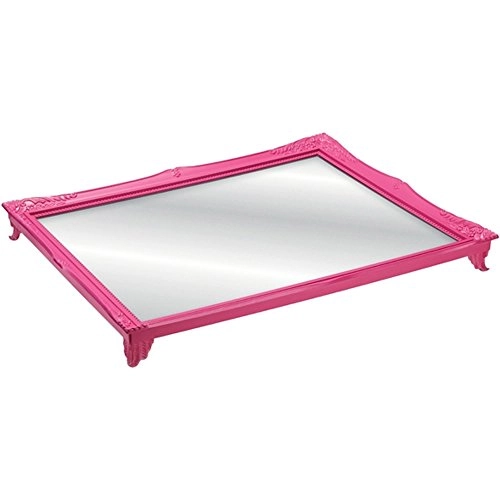 Bandeja Moas C/espelho Rococo Rosa