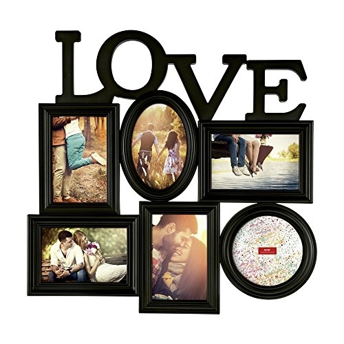 Porta Retrato Mart P/6 Fotos Preto Love