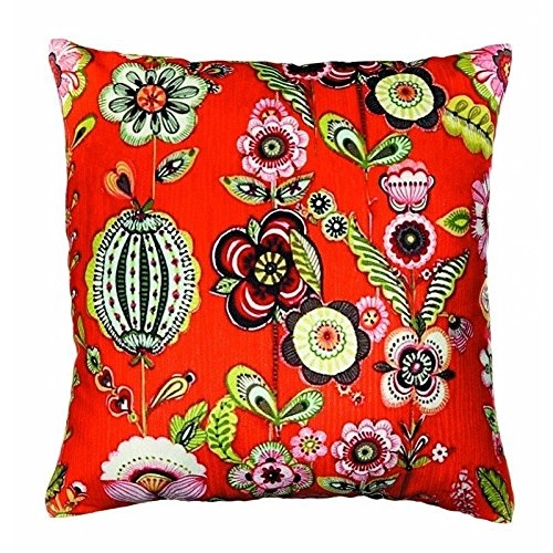 Almofada Mart 45x45cm Floral Vermelha