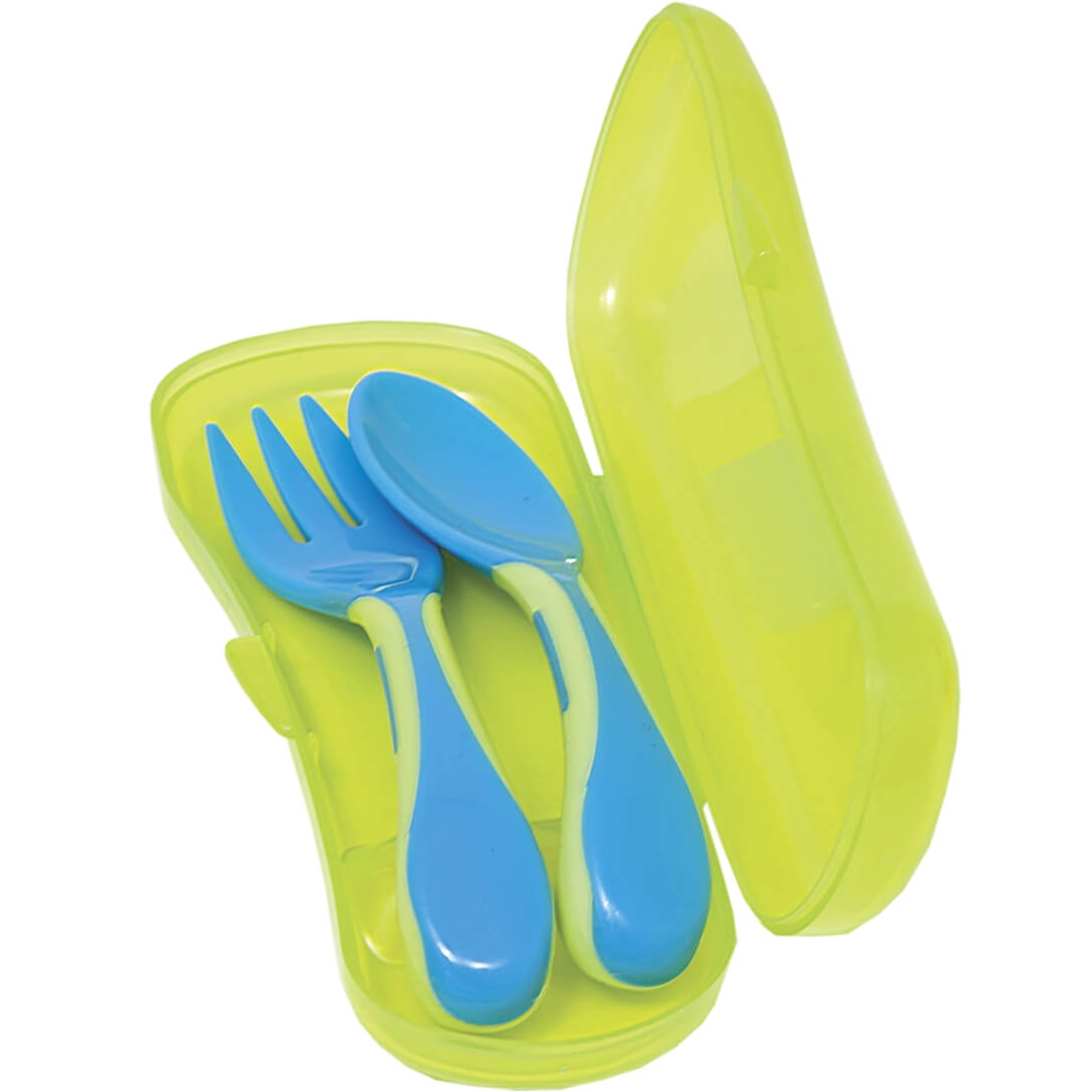 Kit Colher e Garfo com Case - Azul - Buba