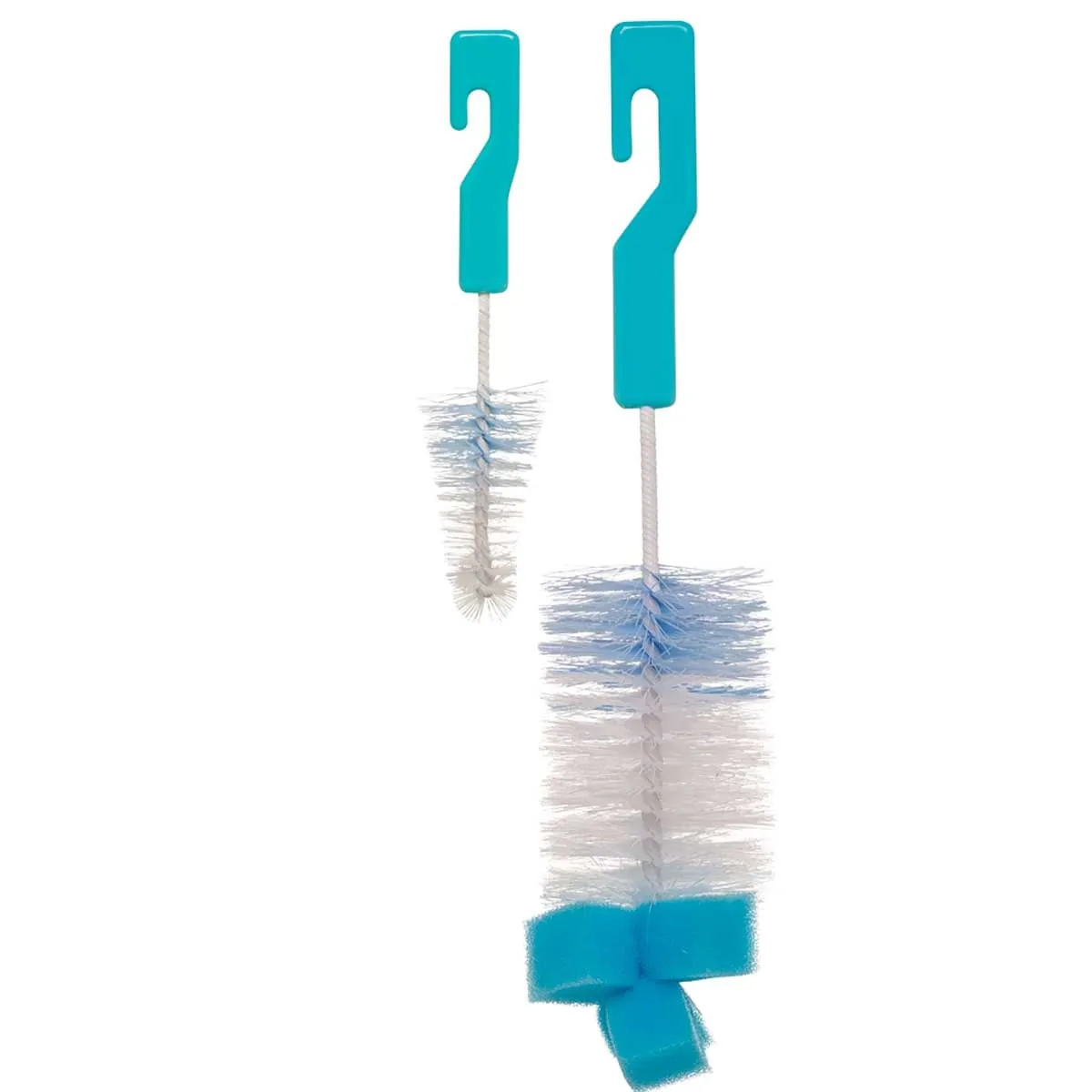 Kit Escovas Mamadeira E Bico Com Esponja Azul Buba