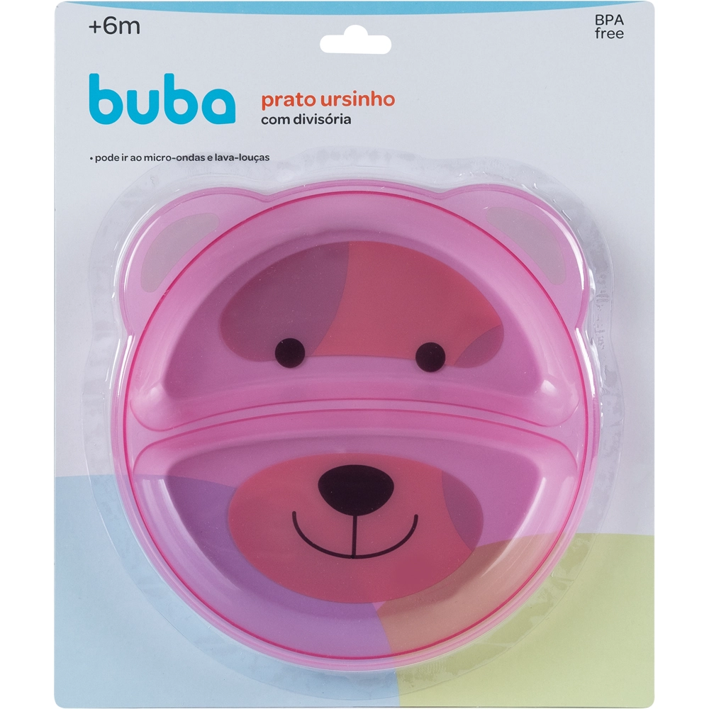 Prato com Divisória - Rosa - Buba