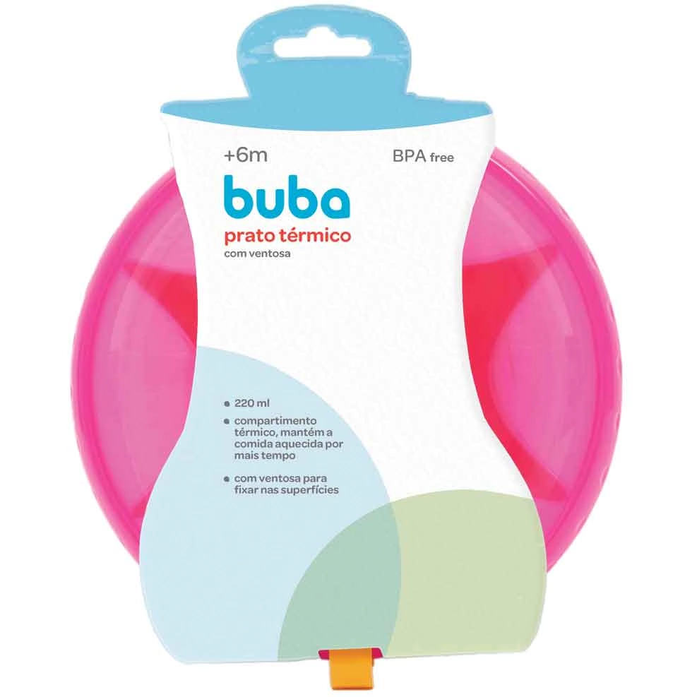 Prato Termico C/ Ventosa Rosa Buba