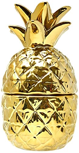 Abacaxi 20cm Ceramica Dourado