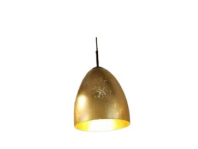 Pendente Em Vidro Folheado Dourado