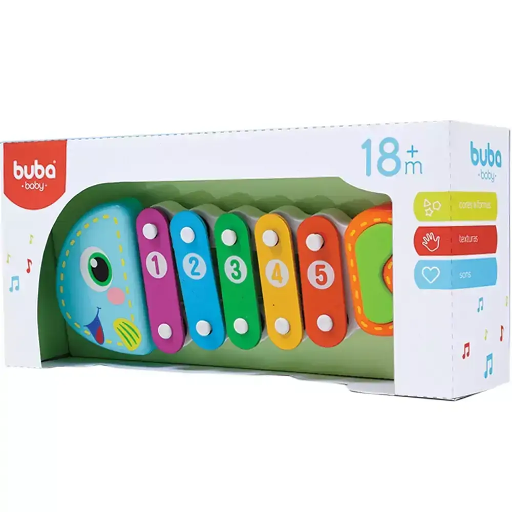 Xilofone Buba Peixinho Multicor Plástico e Metal acima de 18 meses