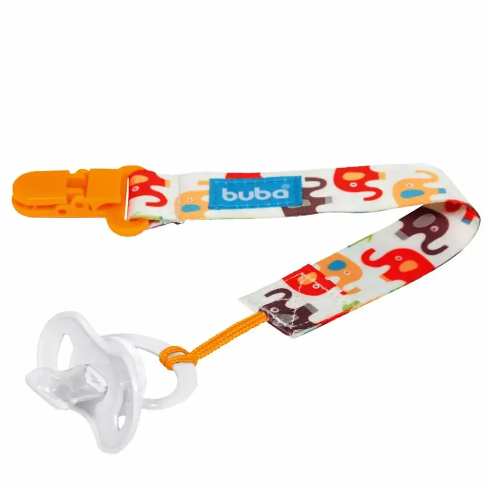 Prendedor de Chupeta Buba Baby Elefantinho Laranja - 7477