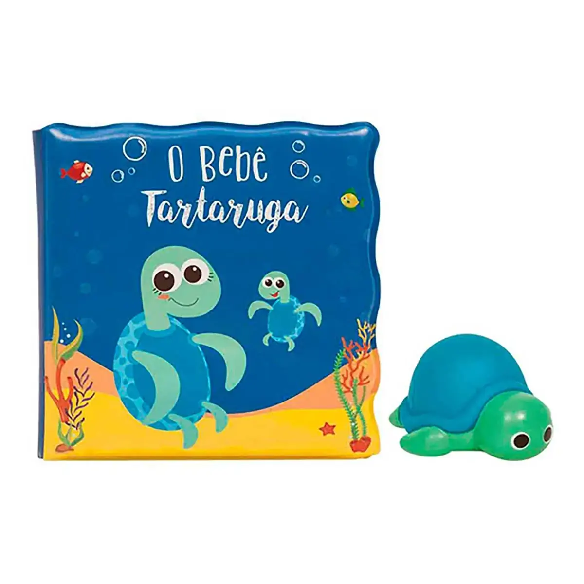 Buba7495 Kit Livrinho De Banho Para Bebê E Tartaruguinha 6m Buba