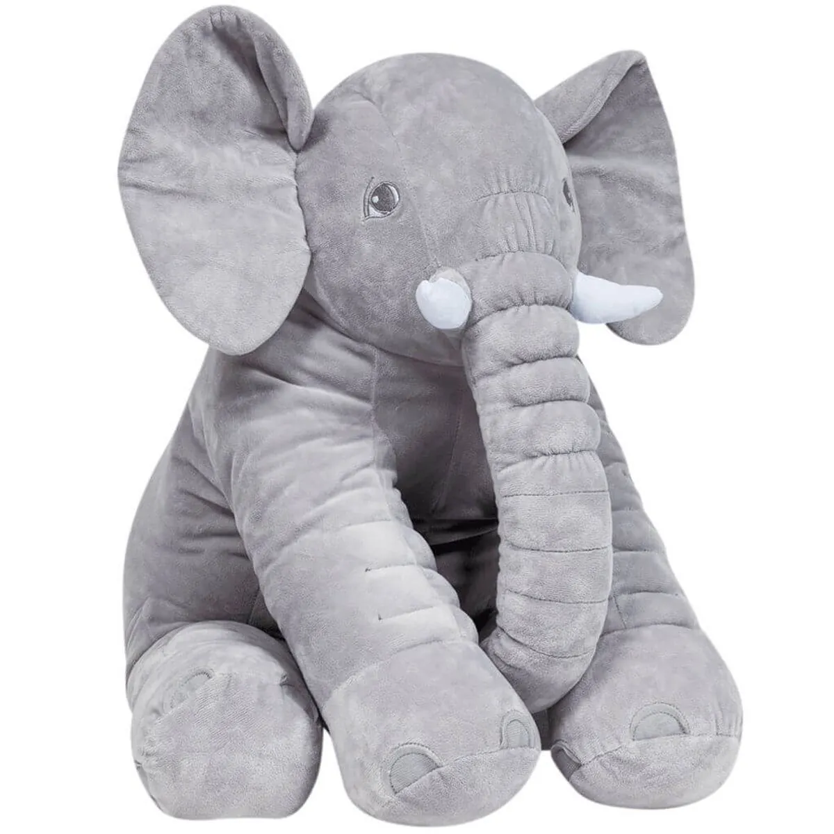 Pelúcia Gigante - 60 Cm - Elefante Cinza - Buba