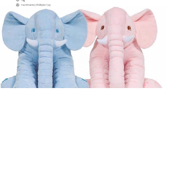 Pelúcia Gigante - 60 Cm - Elefante Rosa - Buba