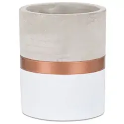 Vaso Mart Cimento Bco/cobre Pequeno Ref7695