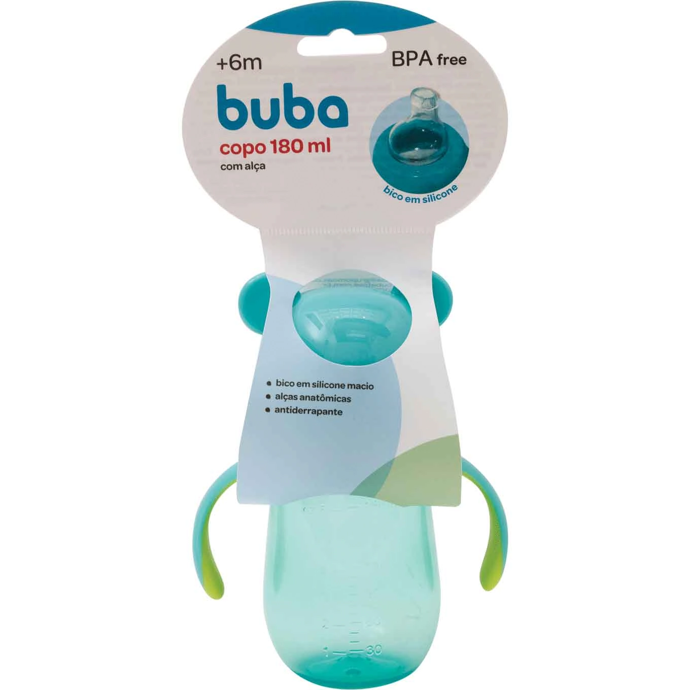 Copo 180Ml Com Alça Azul Buba Baby