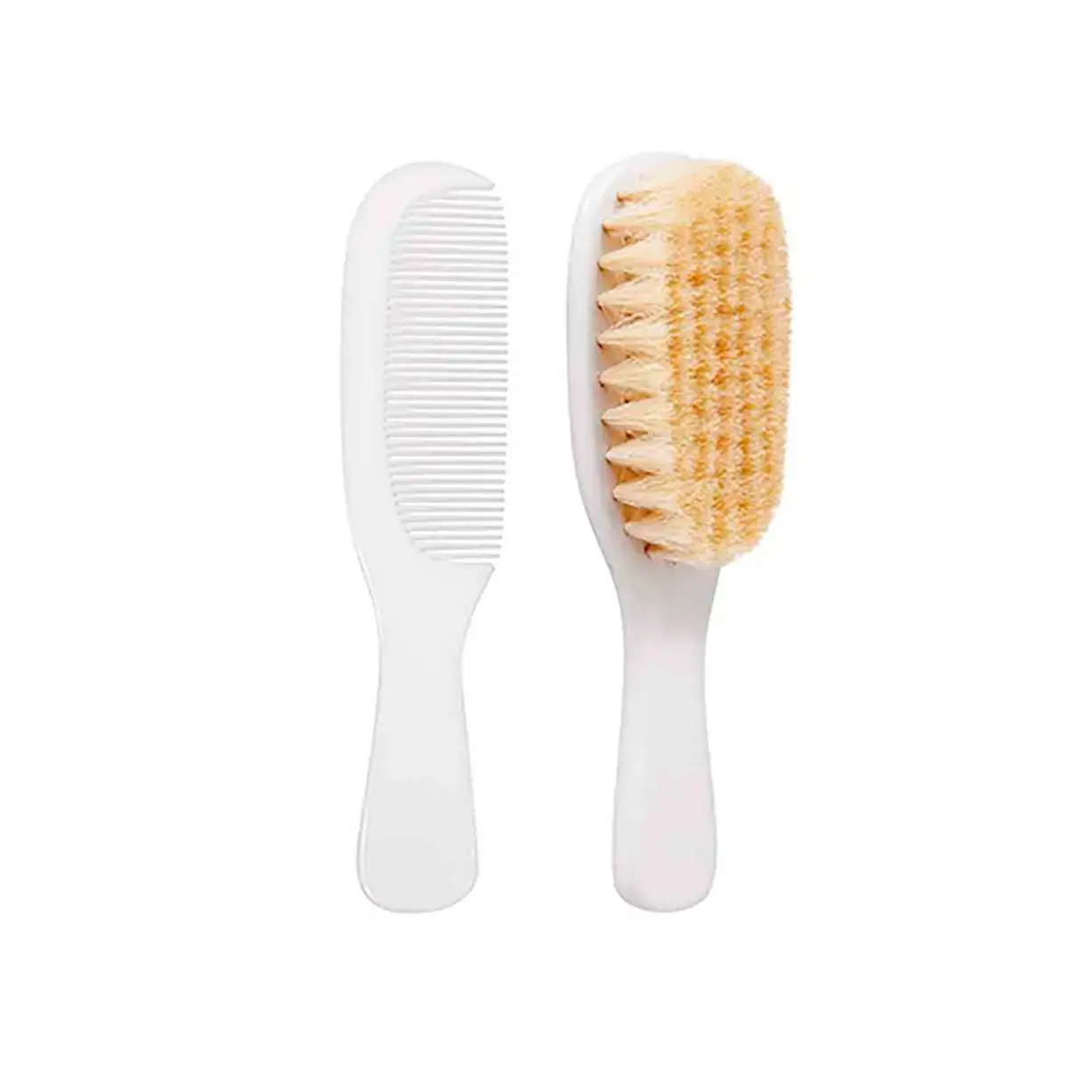 Conjunto de Higiene - 2 Unidades - Escova de Cabelo Com Cerdas Naturais e Pente - Buba