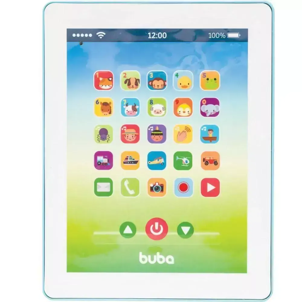 Brinquedo Musical Buba Tablet Infantil Azul a Pilhas 3 AAA