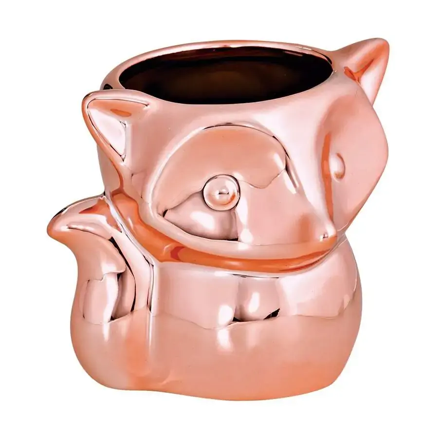 Jdm Cachepot Ceramica Gold Rose Raposa