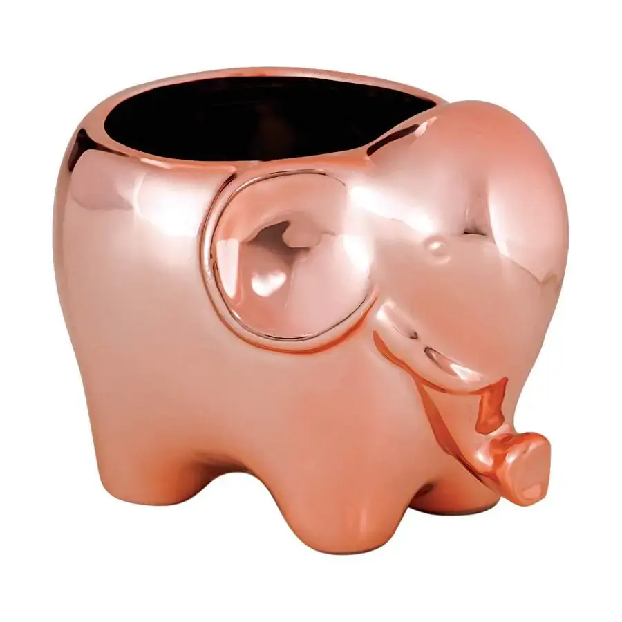 Jdm Cachepot Ceramica Gold Rose Elefante